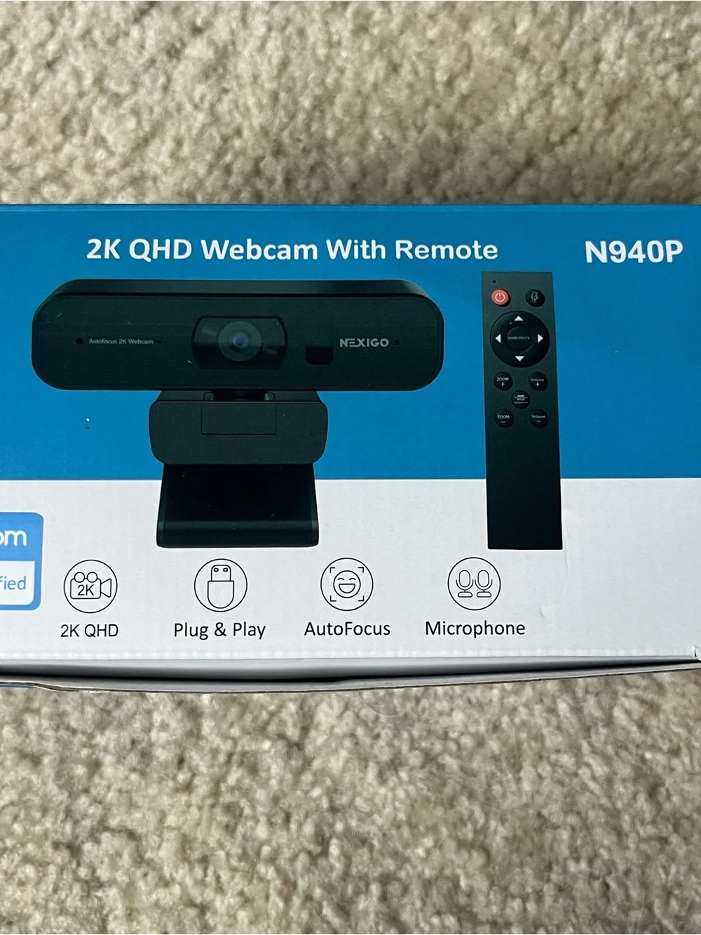 NexiGo N940P 2K QHD Webcam in Black - Remote NOT included.